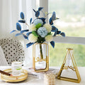 She feels spring season: Nordic Metal and Glass Flower Vase for Home Decor
