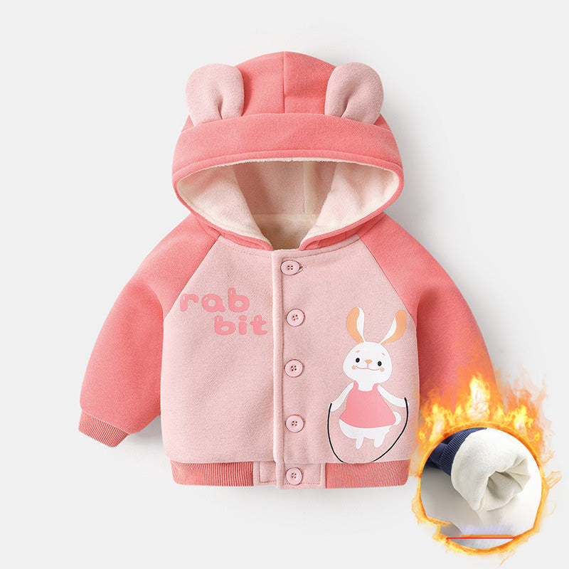 Baby Fleece Hooded Jacket for Boys and Girls Spring