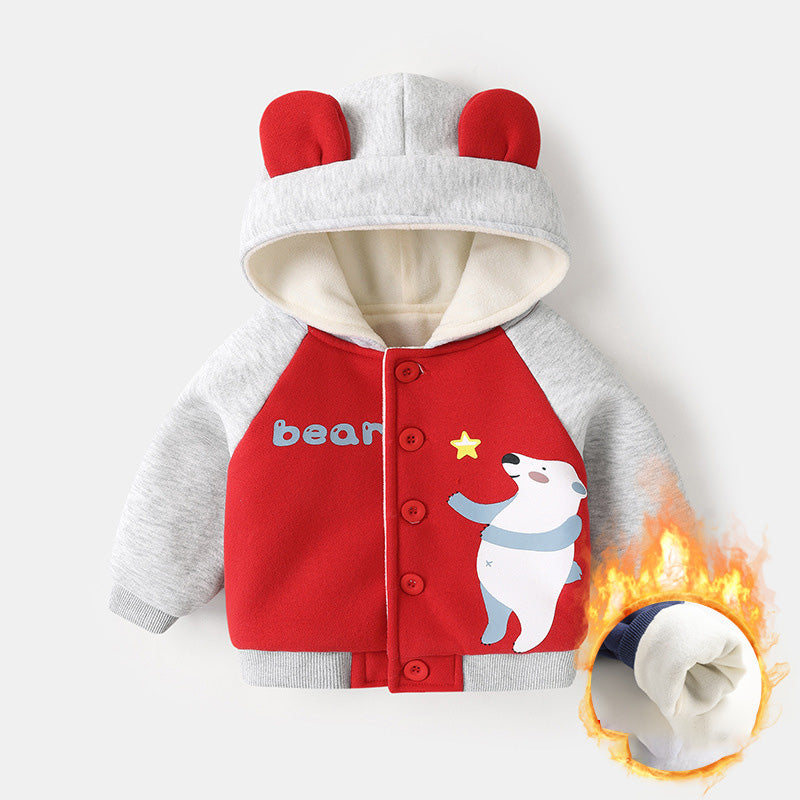 Baby Fleece Hooded Jacket for Boys and Girls Spring