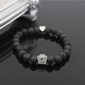 Lava Stone Paw Print Heart Bracelet